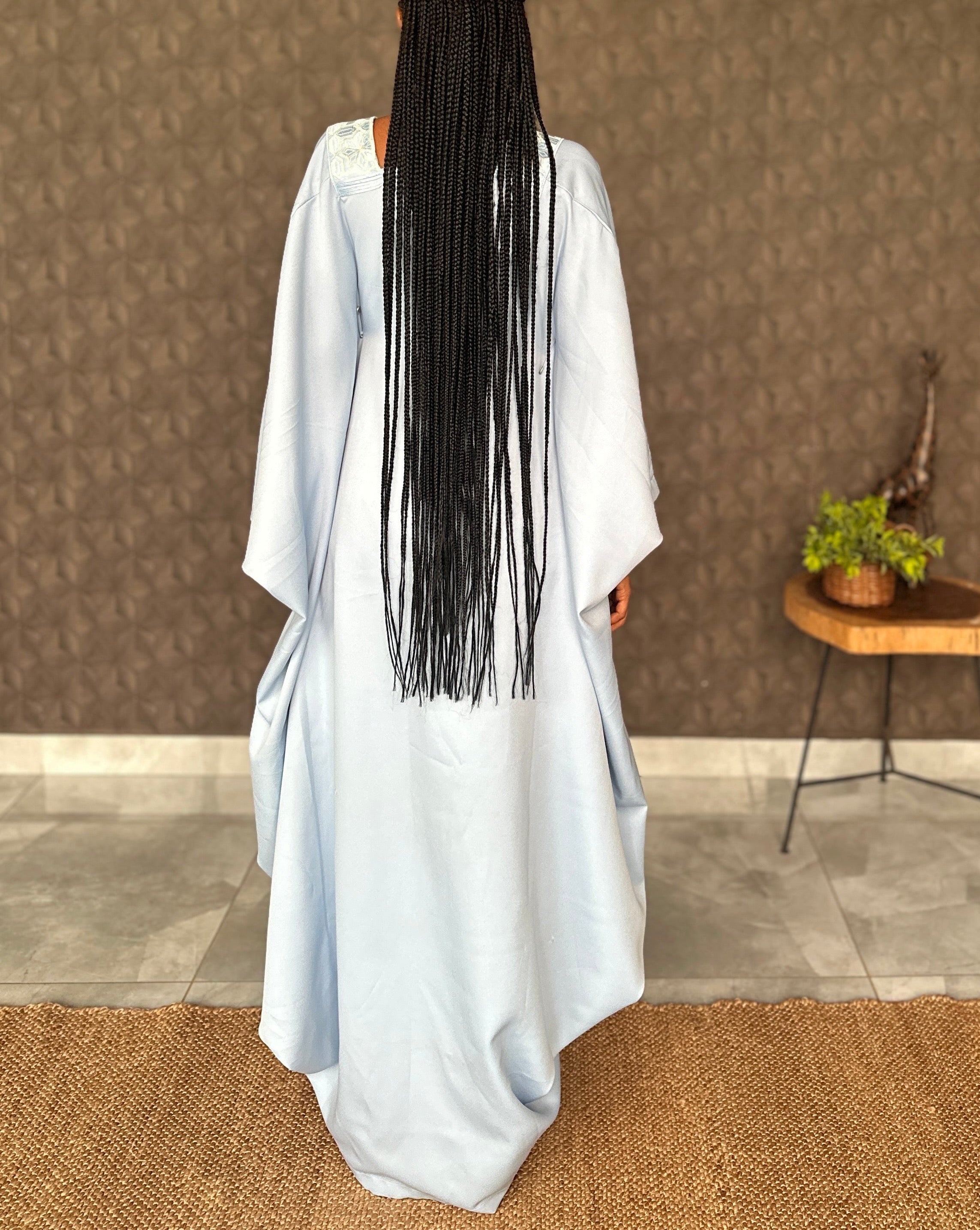 Light Blue Embroidered Bubu