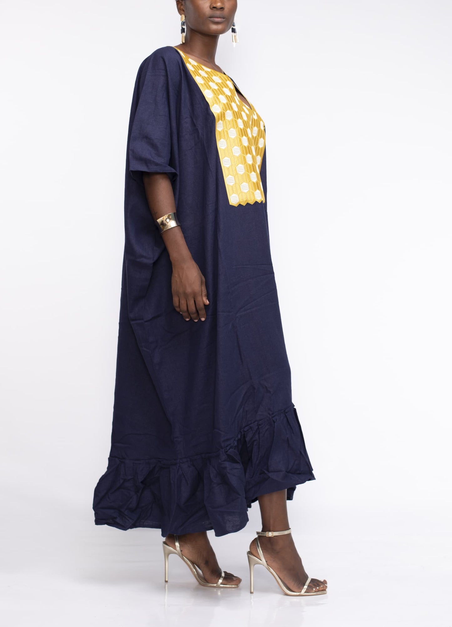 Linen Bubu in Navy Blue