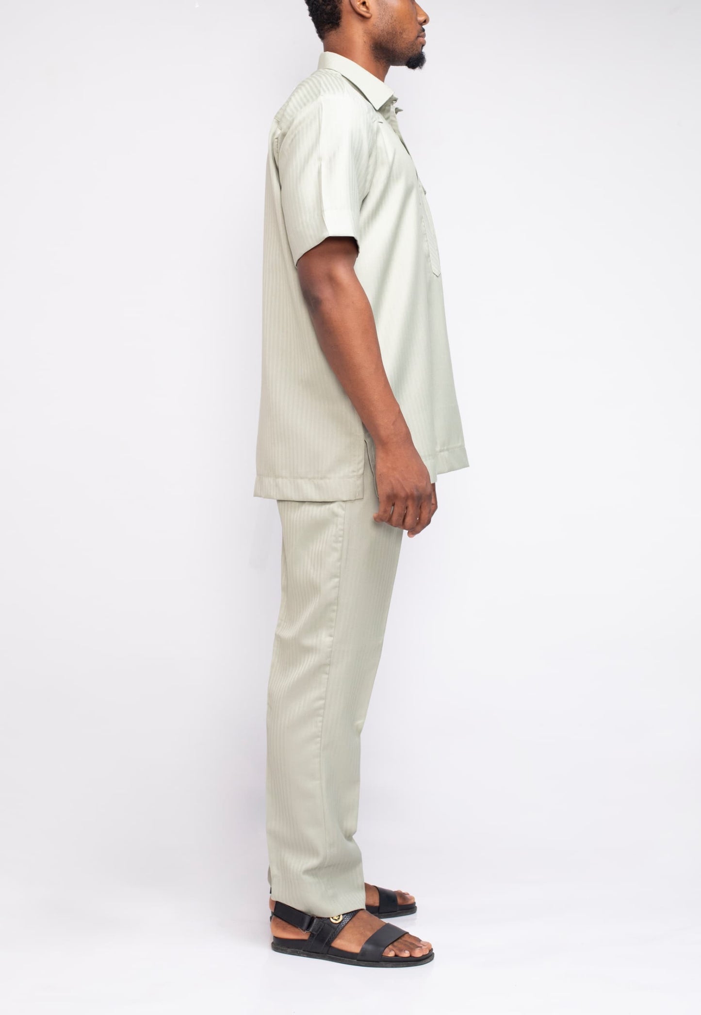 Short Sleeve Two Piece Set in Sage Green