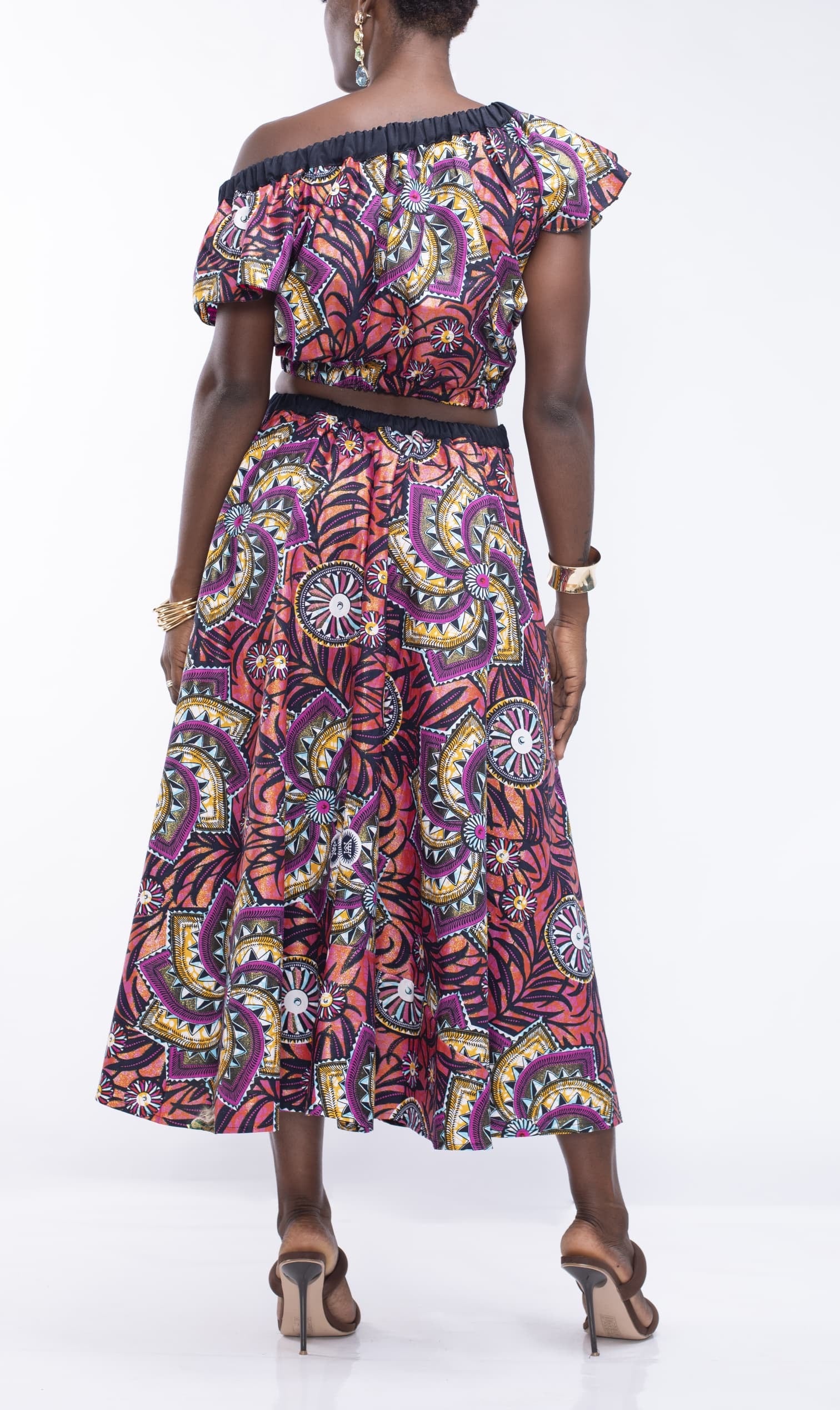 Skirt Co-Ord in Pink Ankara Fabric