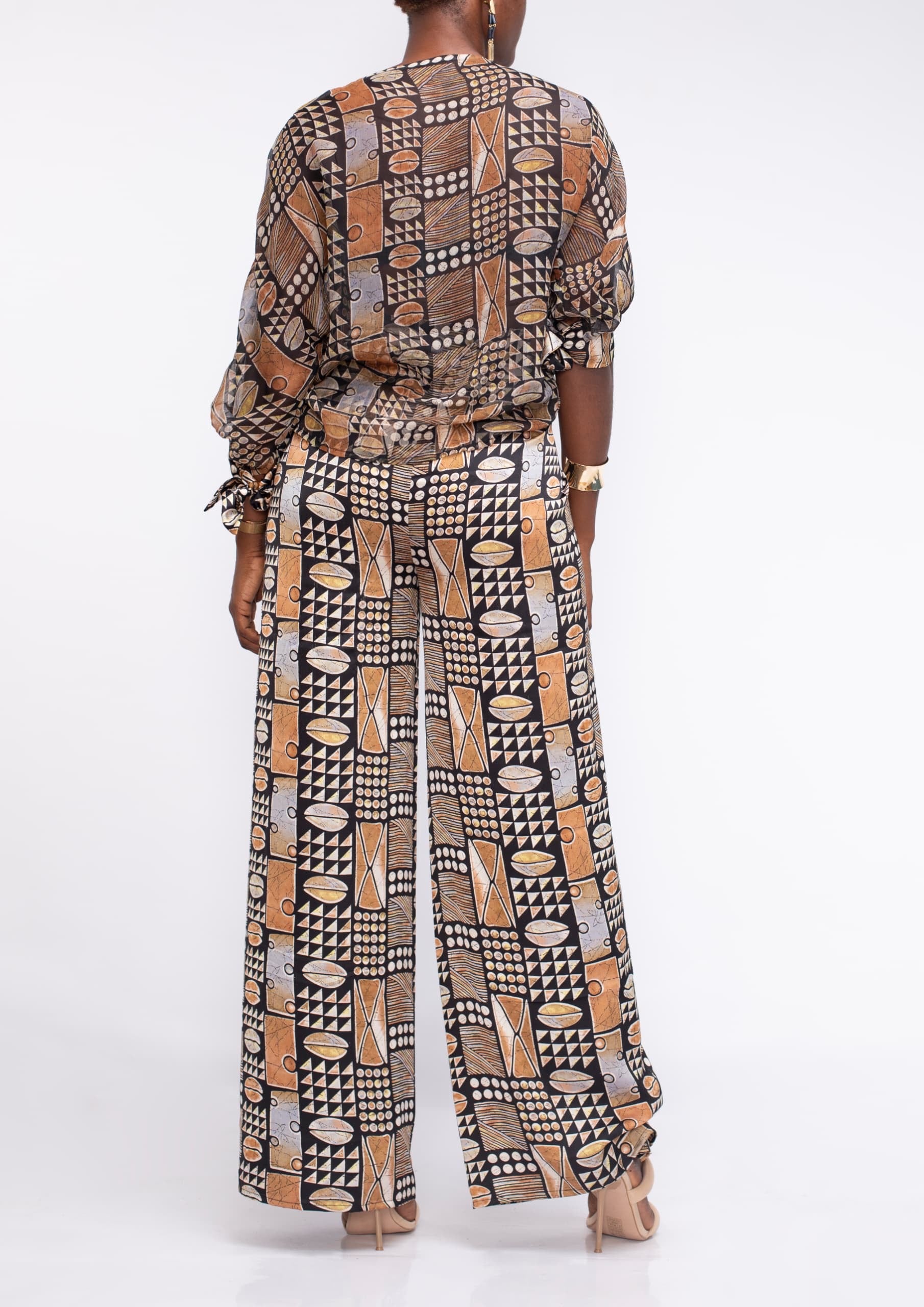 African Print Co-ord Set in Satin