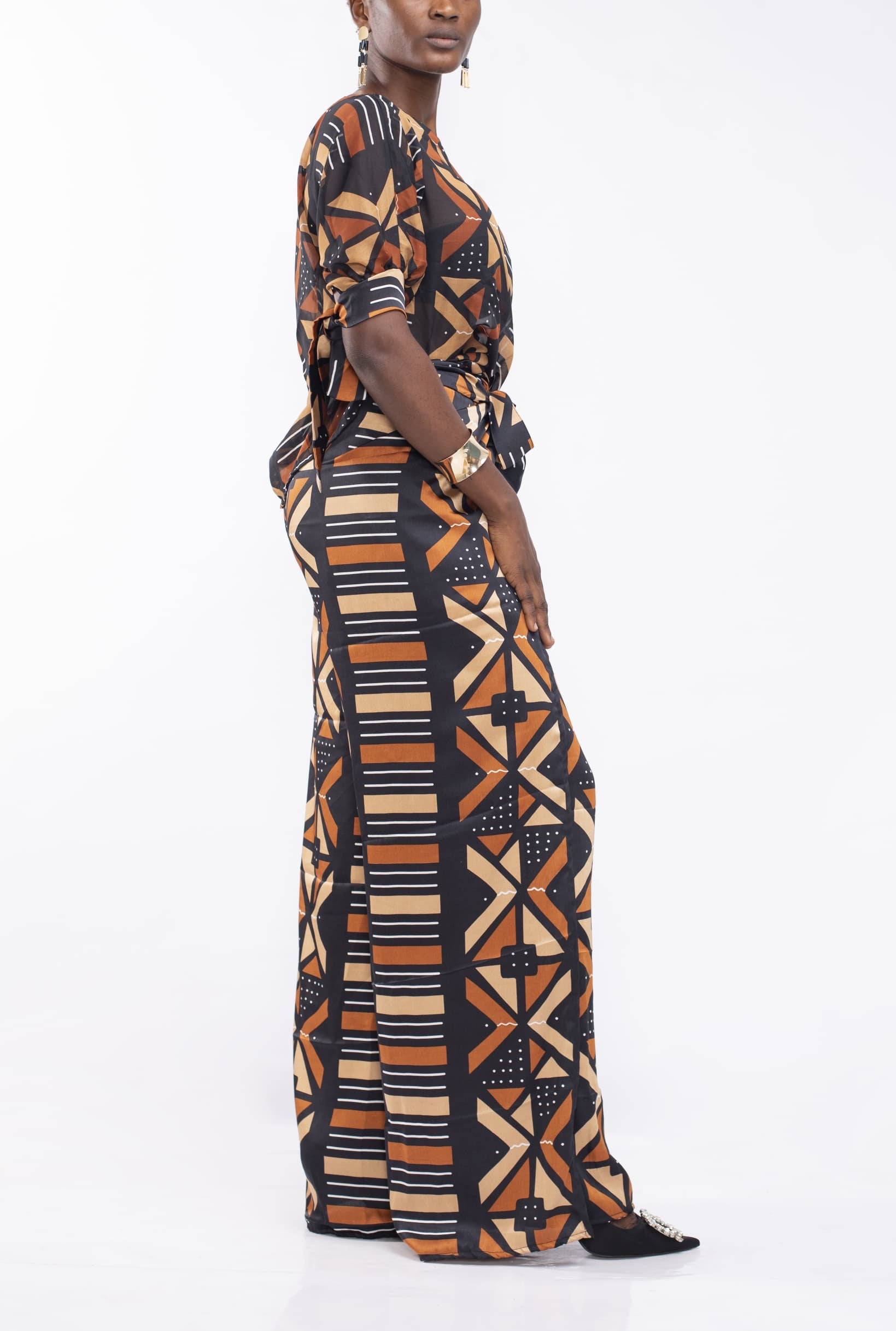 African Print Co-ord Set in Satin