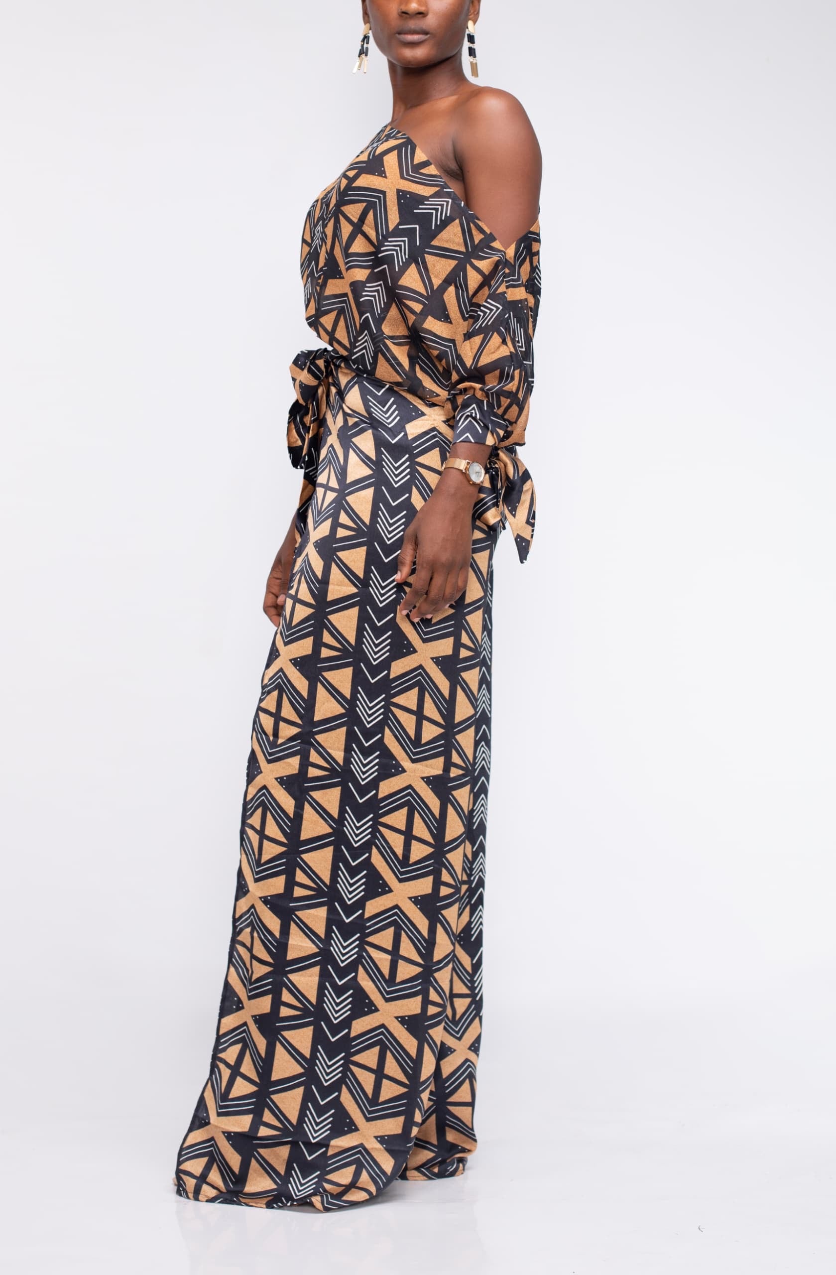 African Print Co-ord Set in Satin