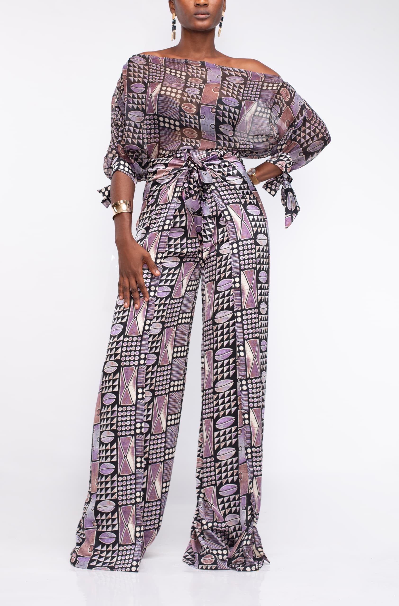 African Print Co-ord Set in Satin