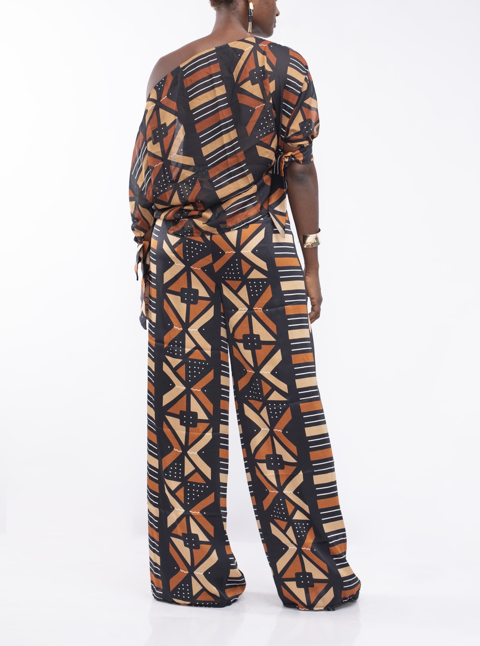 African Print Co-ord Set in Satin