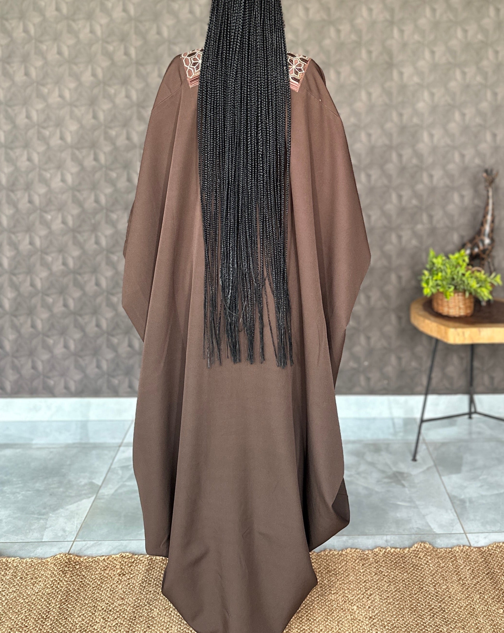Chocolate Brown Embroidered Bubu