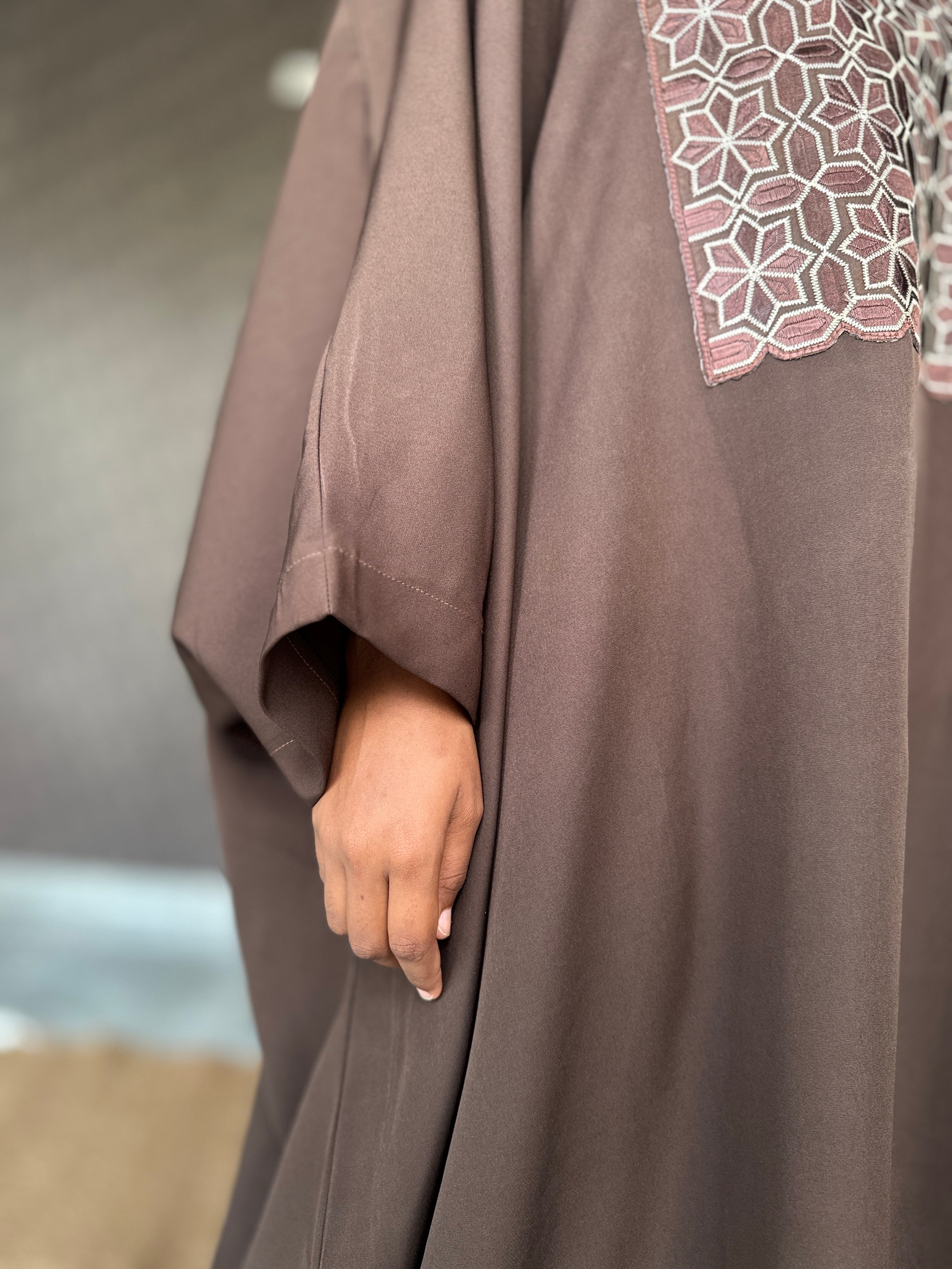 Chocolate Brown Embroidered Bubu