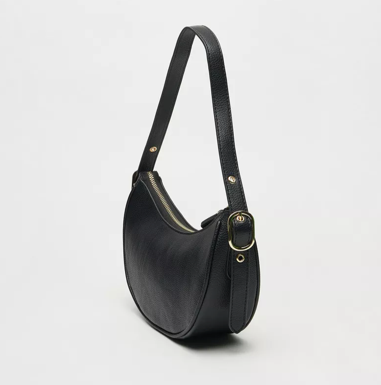 Round Black Shoulder Bag