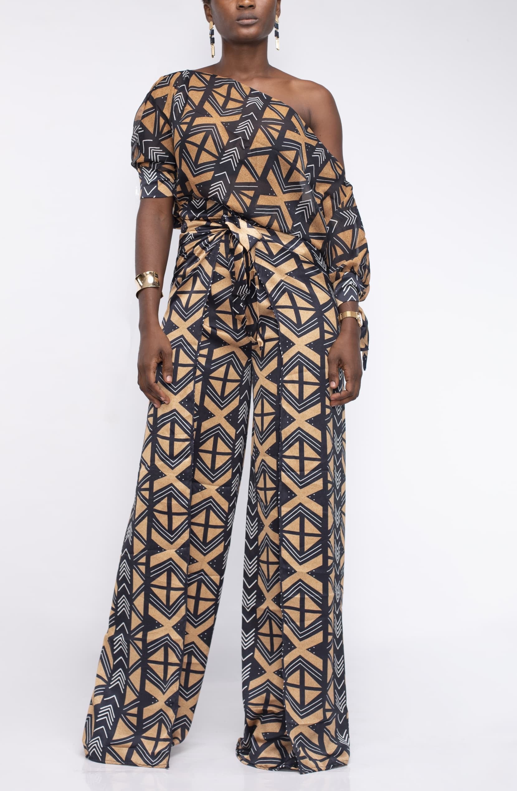 African Print Co-ord Set in Satin