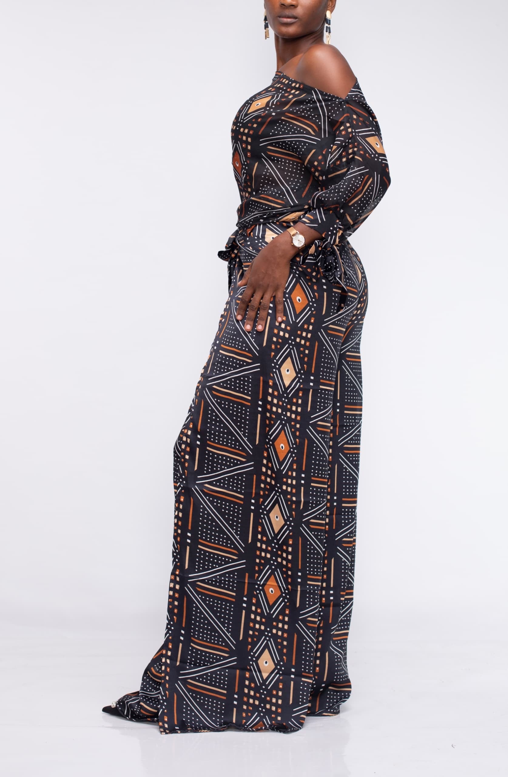 African Print Co-ord Set in Satin